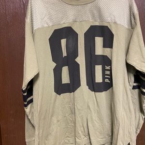 VS PINK Army green and black jersey top - size LG